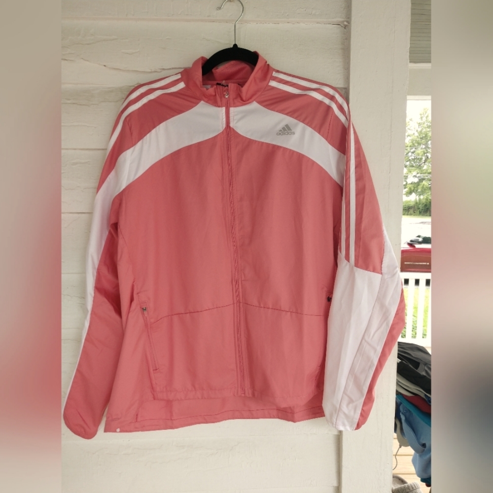 Adidas Marathon Running Jacket Hazy Rose Water Repellent Reflective Size XL - Picture 11 of 16